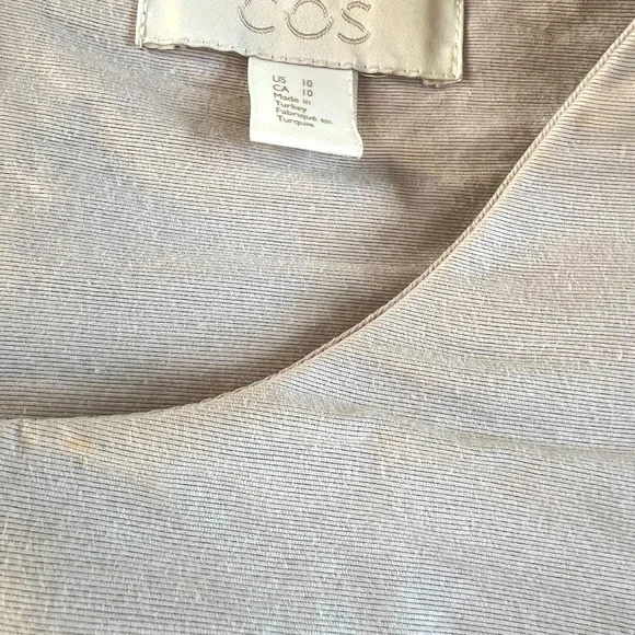 COS | Asymmetric Pleat Long Sleeve Abstract Dress Size 10, artful painting - Picture 8 of 8